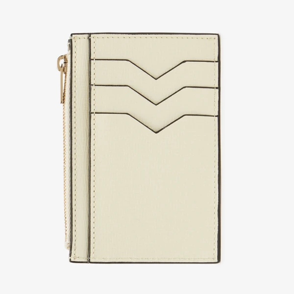 Valextra Card Holder 3CC with Zip in Pergamena White | Wallets & Purses | Luxury Shoes 