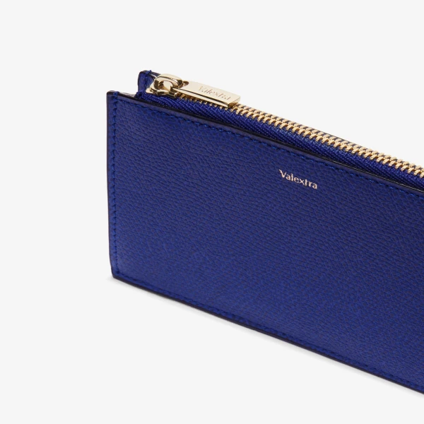 Valextra Card Holder 3CC with Zip in Royal Blue | Wallets & Purses | Luxury Shoes 