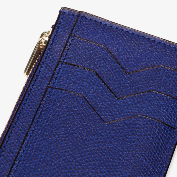 Valextra Card Holder 3CC with Zip in Royal Blue | Wallets & Purses | Luxury Shoes 