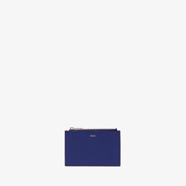 Valextra Card Holder 3CC with Zip in Royal Blue | Wallets & Purses | Luxury Shoes 