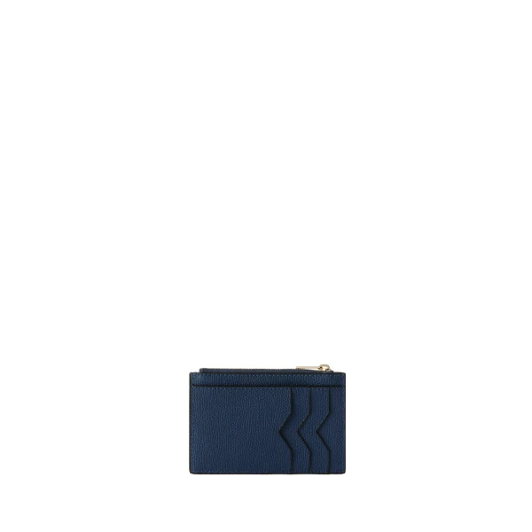 Valextra Card Holder 3CC with Zip in Sapphire Blue | Wallets & Purses | Luxury Shoes 