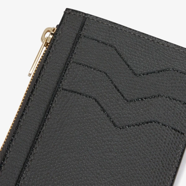 Valextra Card Holder 3CC with Zip in Smokey Grey | Wallets & Purses | Luxury Shoes 