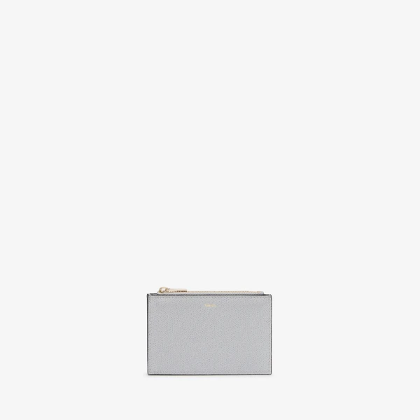 Valextra Card Holder 3CC with Zip in Stone Grey | Wallets & Purses | Luxury Shoes 