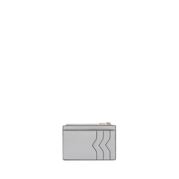 Valextra Card Holder 3CC with Zip in Stone Grey | Wallets & Purses | Luxury Shoes 
