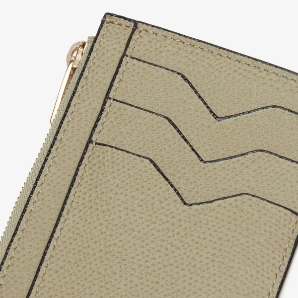 Valextra Card Holder 3CC with Zip in Tundra Green | Wallets & Purses | Luxury Shoes 