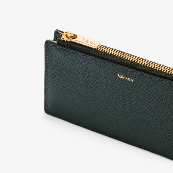 Valextra Card Holder 3CC with Zip in Valextra Green, Millepunte | Wallets & Purses | Luxury Shoes 