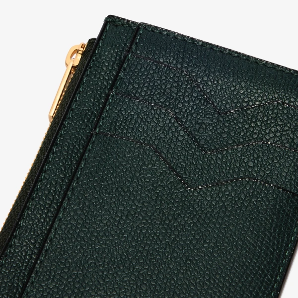 Valextra Card Holder 3CC with Zip in Valextra Green, Millepunte | Wallets & Purses | Luxury Shoes 