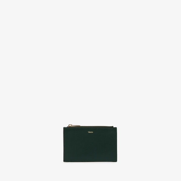 Valextra Card Holder 3CC with Zip in Valextra Green, Pave | Wallets & Purses | Luxury Shoes 