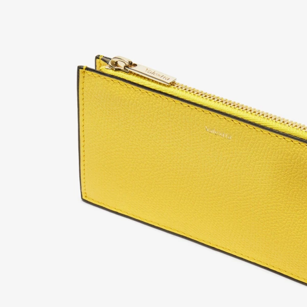 Valextra Card Holder 3CC with Zip in Yellow | Wallets & Purses | Luxury Shoes 