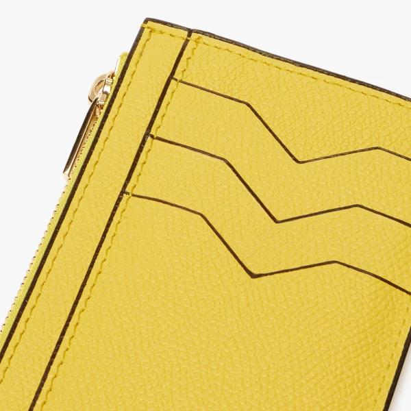 Valextra Card Holder 3CC with Zip in Yellow | Wallets & Purses | Luxury Shoes 