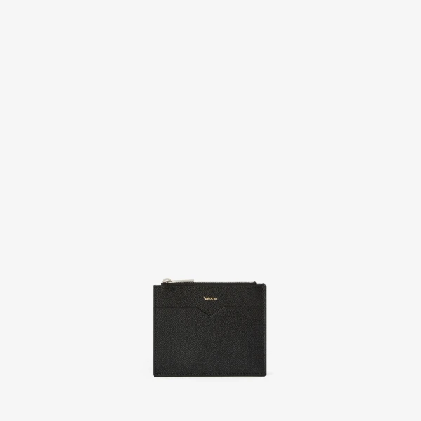 Valextra Card Holder 8CC with Zip in Black | Cases | Luxury Shoes 