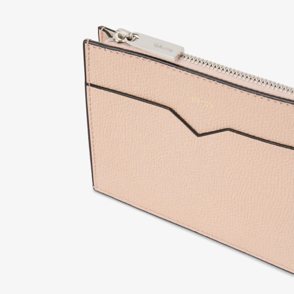 Valextra Card Holder 8CC with Zip in Bonne Mine Pink | Wallets & Purses | Luxury Shoes 