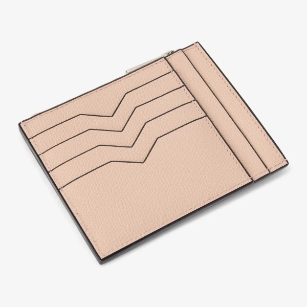 Valextra Card Holder 8CC with Zip in Bonne Mine Pink | Wallets & Purses | Luxury Shoes 