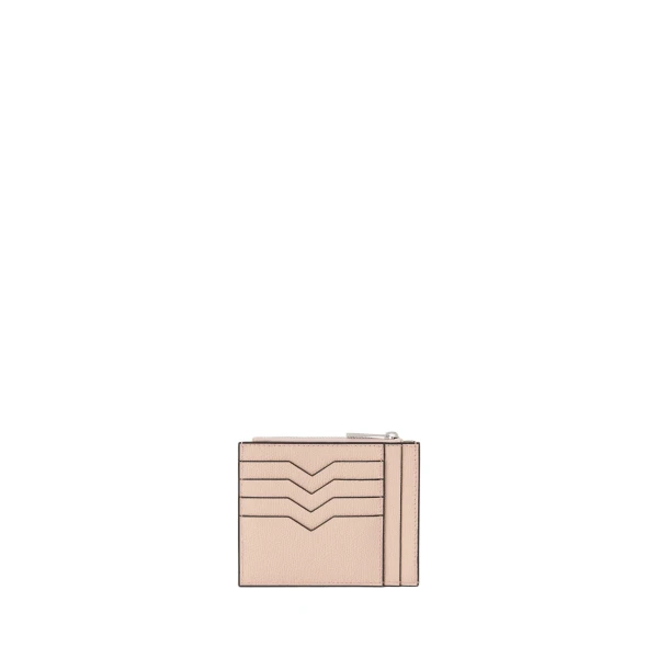 Valextra Card Holder 8CC with Zip in Bonne Mine Pink | Wallets & Purses | Luxury Shoes 