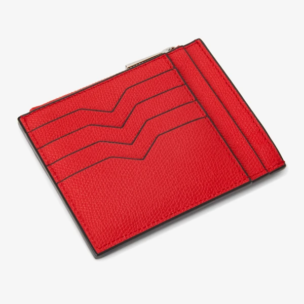 Valextra Card Holder 8CC with Zip in Crimson Red | Wallets & Purses | Luxury Shoes 