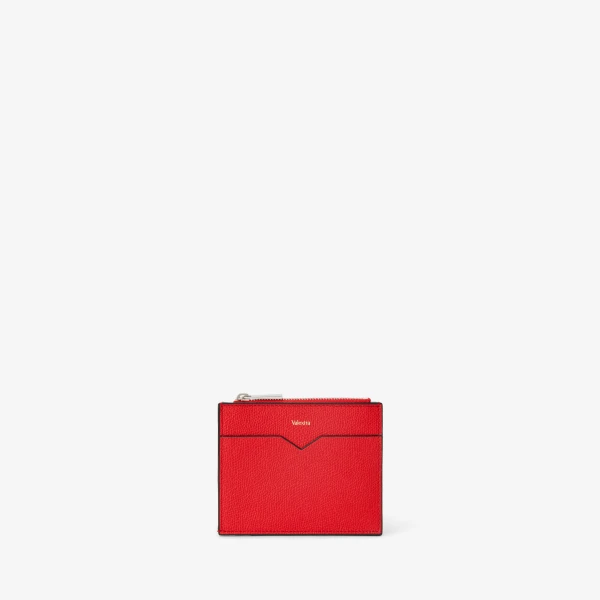Valextra Card Holder 8CC with Zip in Crimson Red | Wallets & Purses | Luxury Shoes 