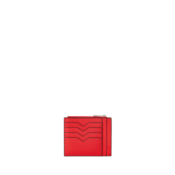 Valextra Card Holder 8CC with Zip in Crimson Red | Wallets & Purses | Luxury Shoes 