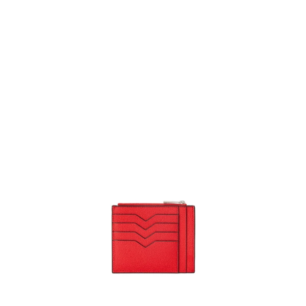 Valextra Card Holder 8CC with Zip in Crimson Red | Wallets & Purses | Luxury Shoes 
