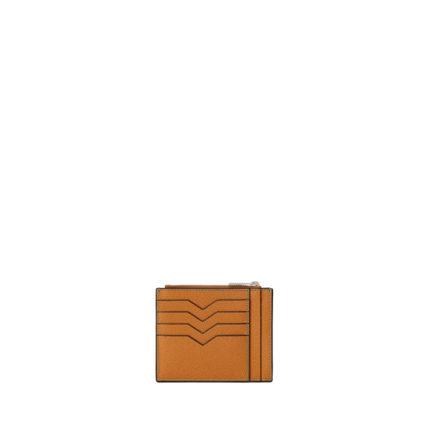 Valextra Card Holder 8CC with Zip in Havana Brown | Cases | Luxury Shoes 