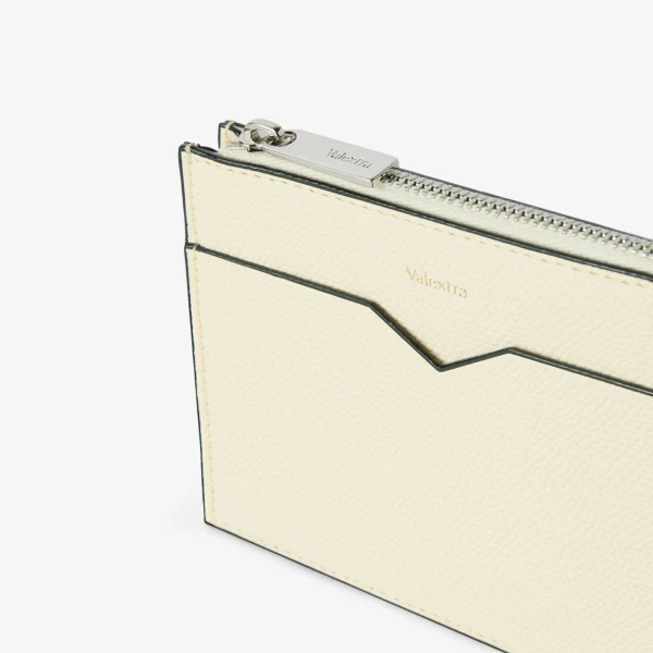 Valextra Card Holder 8CC with Zip in Pergamena White | Wallets & Purses | Luxury Shoes 