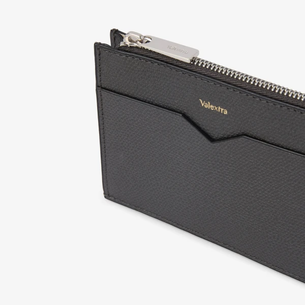 Valextra Card Holder 8CC with Zip in Smokey Grey | Wallets & Purses | Luxury Shoes 