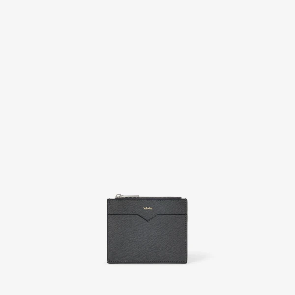 Valextra Card Holder 8CC with Zip in Smokey Grey | Wallets & Purses | Luxury Shoes 