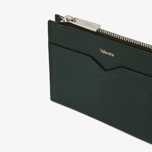 Valextra Card Holder 8CC with Zip in Valextra Green | Wallets & Purses | Luxury Shoes 