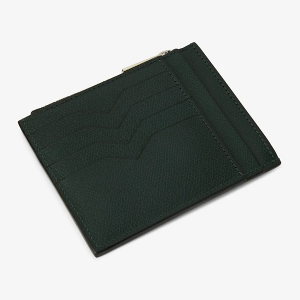 Valextra Card Holder 8CC with Zip in Valextra Green | Wallets & Purses | Luxury Shoes 
