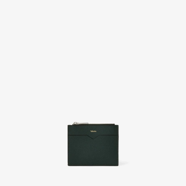 Valextra Card Holder 8CC with Zip in Valextra Green | Wallets & Purses | Luxury Shoes 