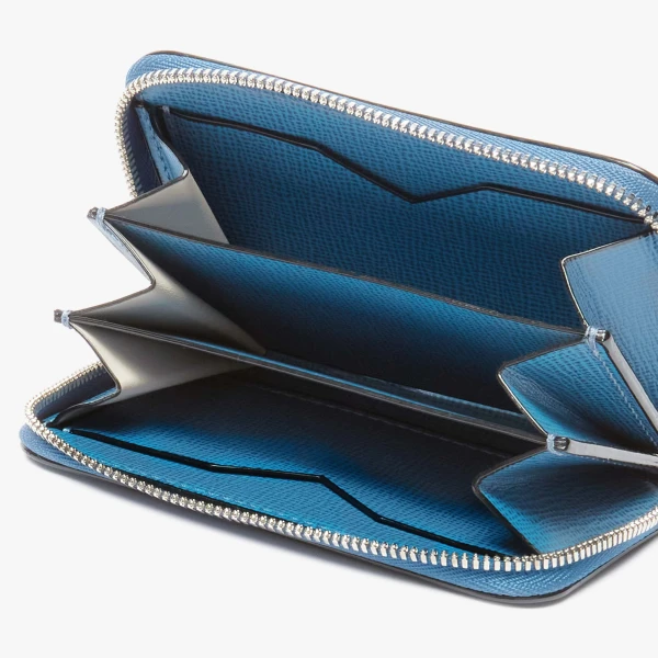 Valextra Card Holder Zip Around in Cobalt Blue | Wallets & Purses | Luxury Shoes 
