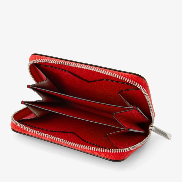 Valextra Card Holder Zip Around in Crimson Red | Wallets & Purses | Luxury Shoes 