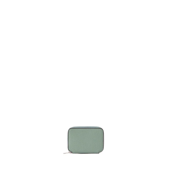 Valextra Card Holder Zip Around in Eucalyptus Green | Wallets & Purses | Luxury Shoes 