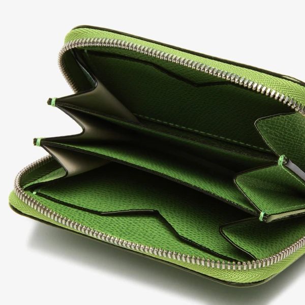Valextra Card Holder Zip Around in Grass Green | Wallets & Purses | Luxury Shoes 