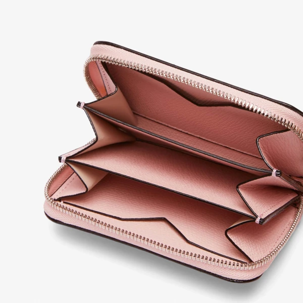 Valextra Card Holder Zip Around in Peony Pink | Wallets & Purses | Luxury Shoes 