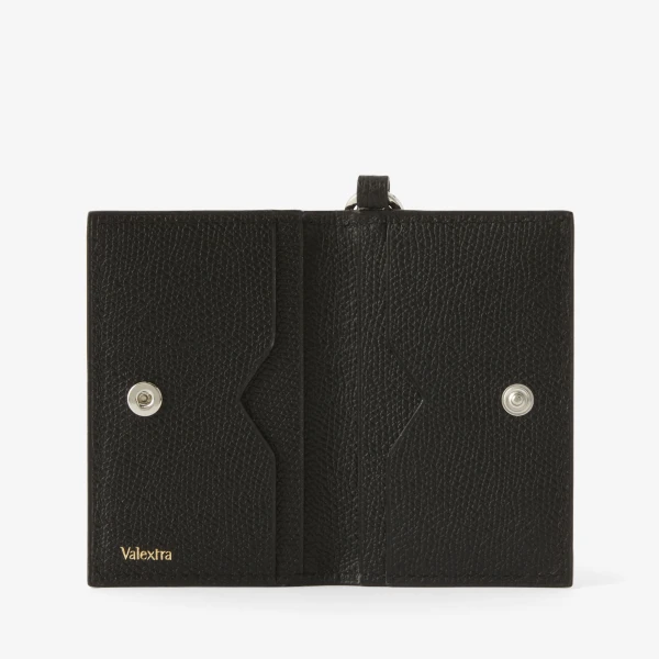 Valextra Card Holder with Lanyard in Black | Wallets & Purses | Luxury Shoes 