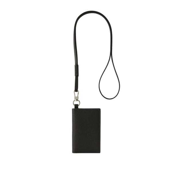 Valextra Card Holder with Lanyard in Black | Wallets & Purses | Luxury Shoes 