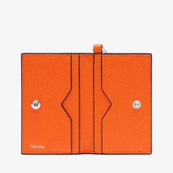 Valextra Card Holder with Lanyard in Lobster Red | Wallets & Purses | Luxury Shoes 
