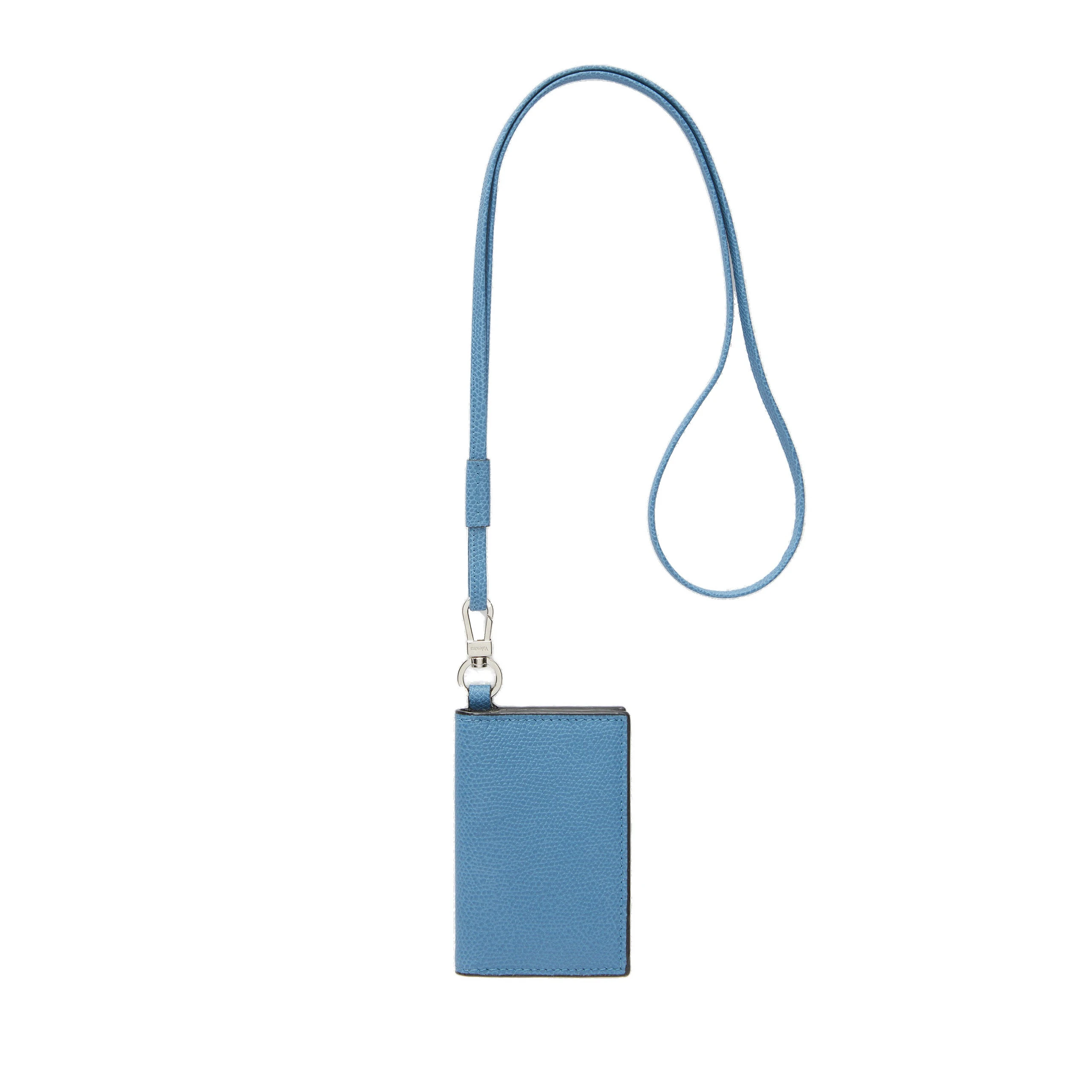 Valextra Card Holder with Lanyard in Nebula Blue Valextra Card Holder with Lanyard in Nebula Blue | Wallets & Purses | Luxury Shoes