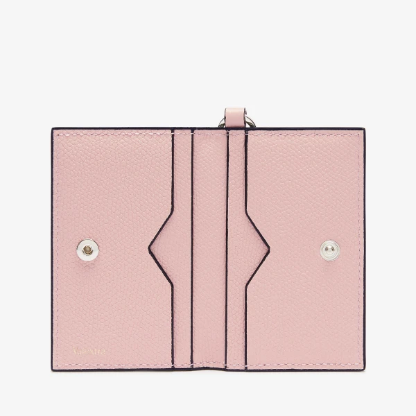 Valextra Card Holder with Lanyard in Peony Pink | Wallets & Purses | Luxury Shoes 
