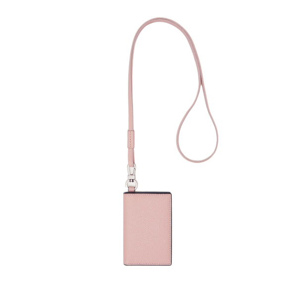 Valextra Card Holder with Lanyard in Peony Pink | Wallets & Purses | Luxury Shoes 
