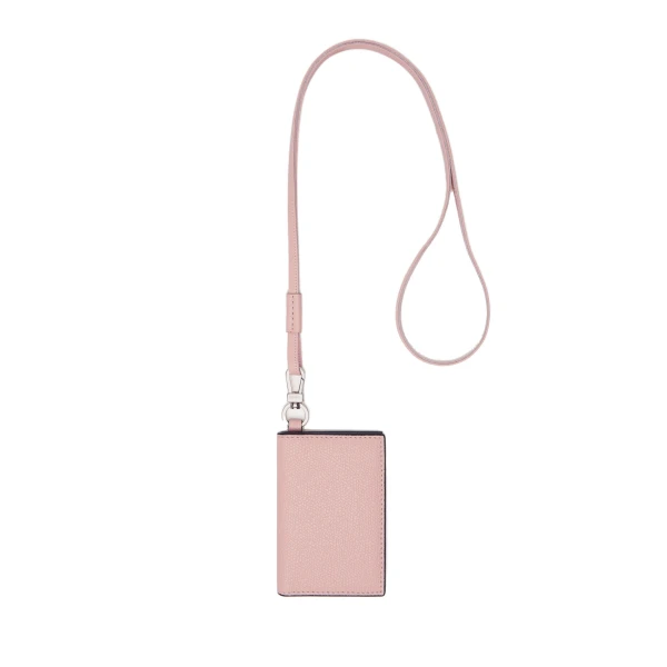 Valextra Card Holder with Lanyard in Peony Pink | Wallets & Purses | Luxury Shoes 