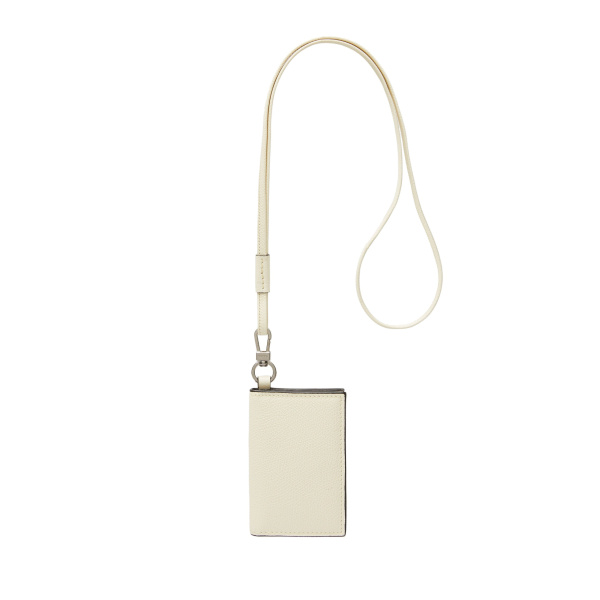 Valextra Card Holder with Lanyard in Pergamena White | Wallets & Purses | Luxury Shoes 