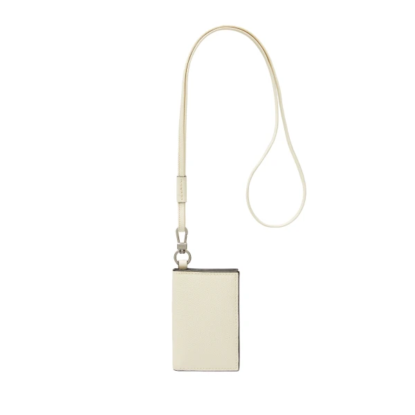 Valextra Card Holder with Lanyard in Pergamena White | Wallets & Purses | Luxury Shoes 