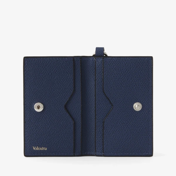 Valextra Card Holder with Lanyard in Sapphire Blue | Wallets & Purses | Luxury Shoes 