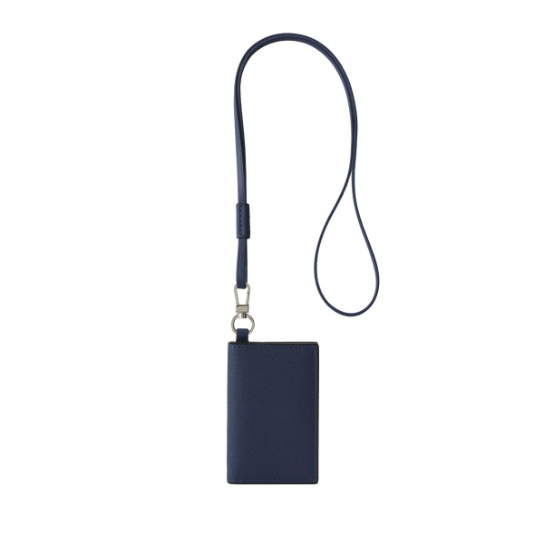 Valextra Card Holder with Lanyard in Sapphire Blue | Wallets & Purses | Luxury Shoes 