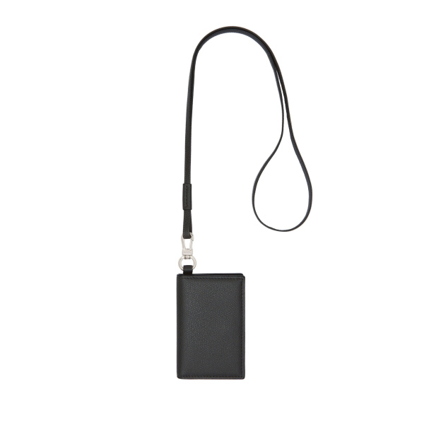 Valextra Card Holder with Lanyard in Smokey Grey | Wallets & Purses | Luxury Shoes 