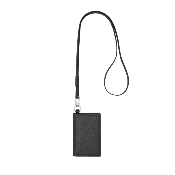 Valextra Card Holder with Lanyard in Smokey Grey | Wallets & Purses | Luxury Shoes 
