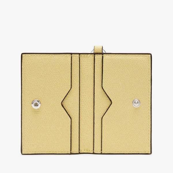 Valextra Card Holder with Lanyard in Vanilla Yellow | Wallets & Purses | Luxury Shoes 