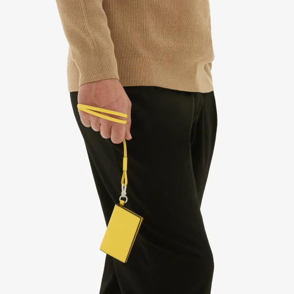 Valextra Card Holder with Lanyard in Yellow | Wallets & Purses | Luxury Shoes 