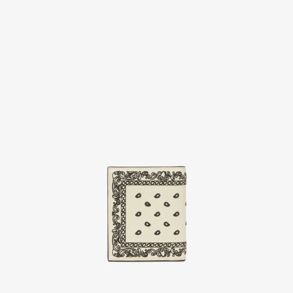 Valextra Compact Wallet 3CC Bandana with Coin Purse in Pergamena White and Black | Wallets & Purses | Luxury Shoes 